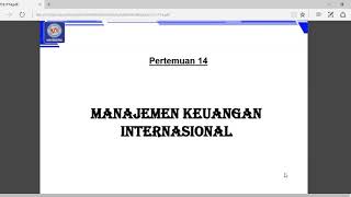 Kuliah Manajemen Keuangan | Manajemen Keuangan Internasional