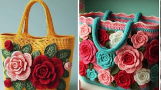 handbags knitted with Yarn #crochet #knitted #handbags