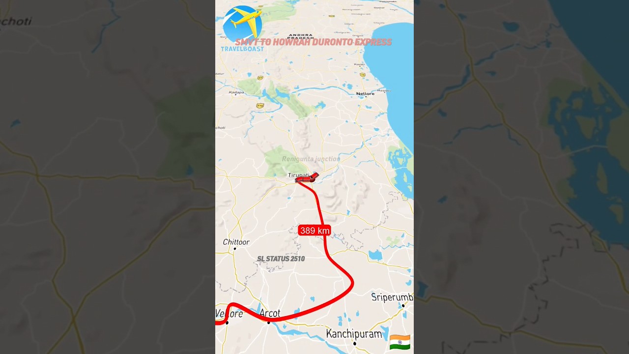 Smvt Bangalore to howrah duronto express running map // Train running animation// 