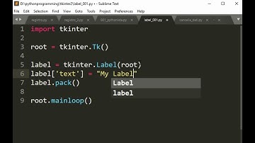 Label, tkinter and Python (part 1)