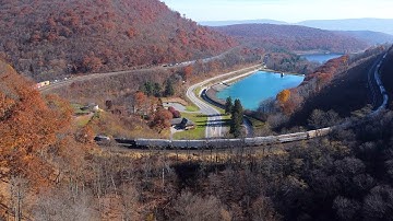 Horseshoe Curve Altoona Pennsylvania Drone Video Fall 2022 Foliage