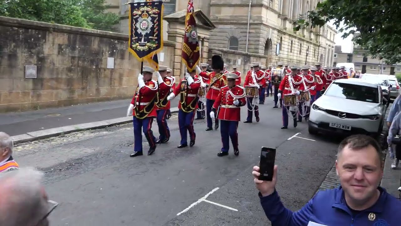 The Black Skull lead The Glasgow Orange Order Parade