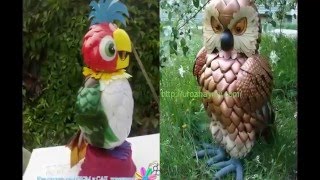 Очаровательные птицы из пластиковых бутылок для украшения дачи Очаровательные птицы из пластиковых бутылок для украшения дачи