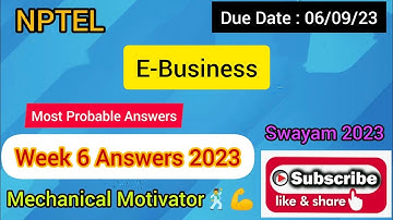 E-Business | Week 6 Quiz | Assignment 6 Solution | NPTEL | SWAYAM 2023