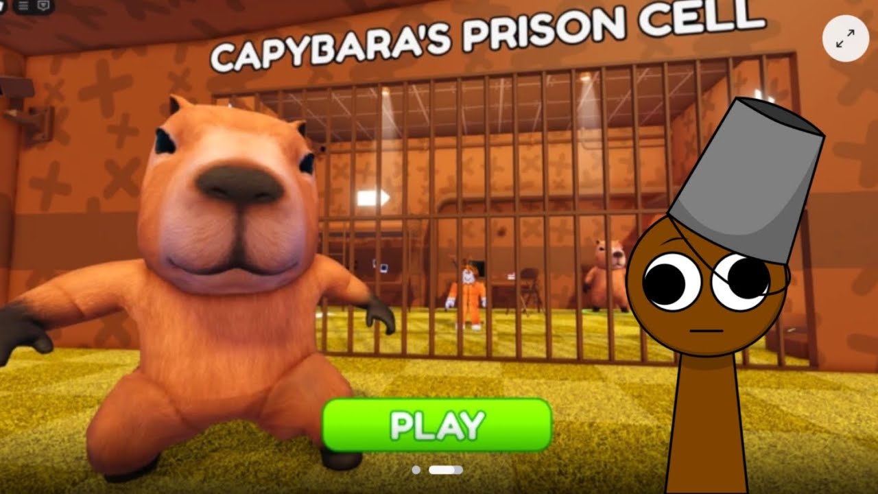 Sprunki Brud Playing Capybara Prison Run Obby In Roblox #roblox #gaming #sprunki #robloxedit #shorts