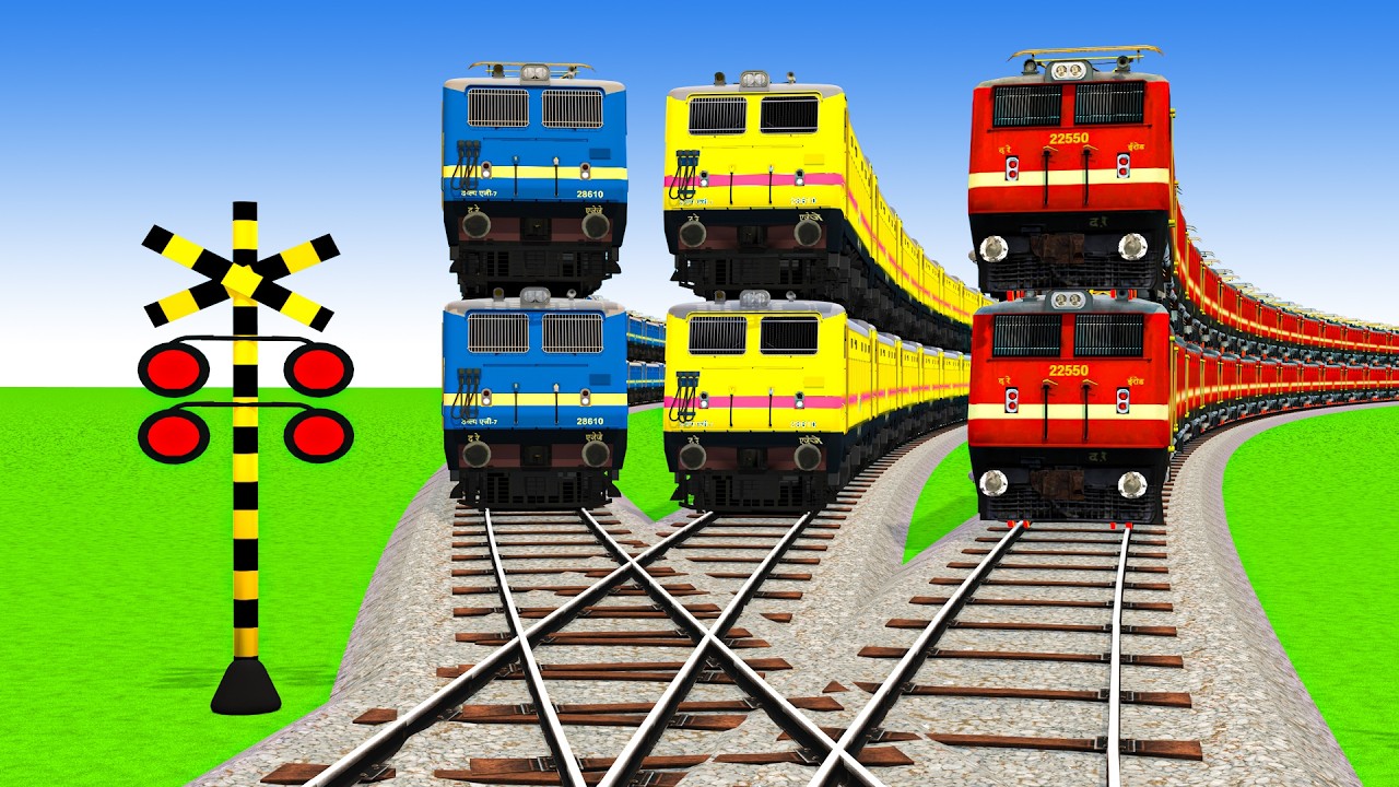 【踏切アニメ】あぶない電車 TRAIN THOMAS 🚦 Fumikiri 3D Railroad Crossing Animation Kereta Api Kartun
