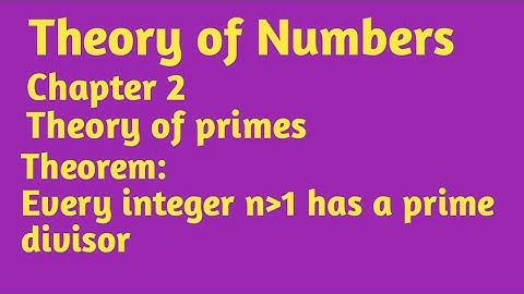 Theory of primes | Every integer greater than one  has a prime divisor | Number theory