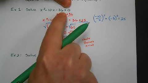 Math 2 Lesson 11.2: Solving Quadratics by Completing the Square