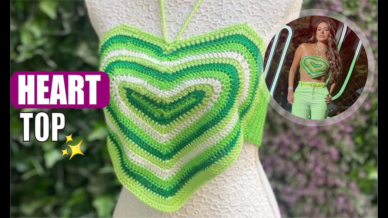 トップス AND MARY Heart crochet knit tops HOW TO Crochet a Heart Top - EASY AND FAST - BY LAURA CEPEDA - YouTube