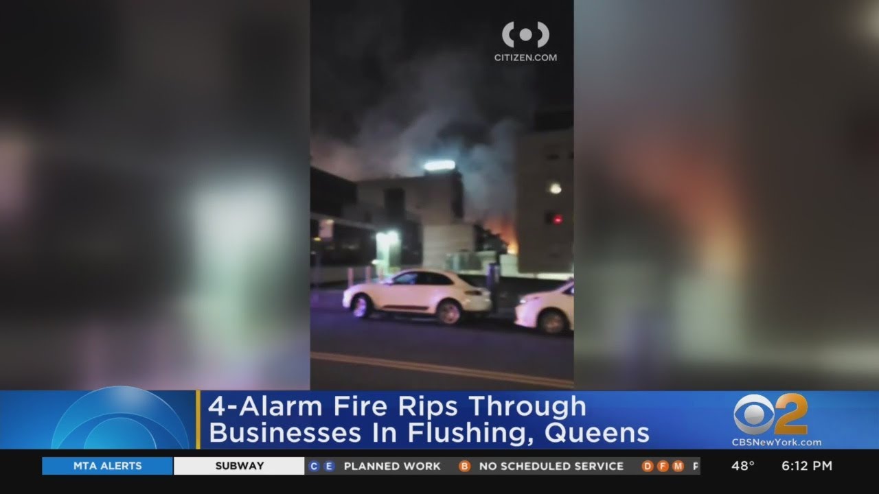 4-Alarm Fire Rips Through Businesses In Flushing, Queens - YouTube