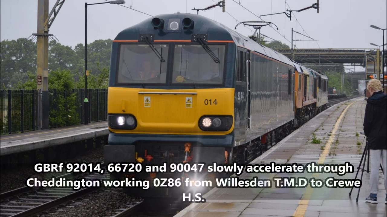 Great British Rail freight 92014, 66720 and 90047 @ Cheddington