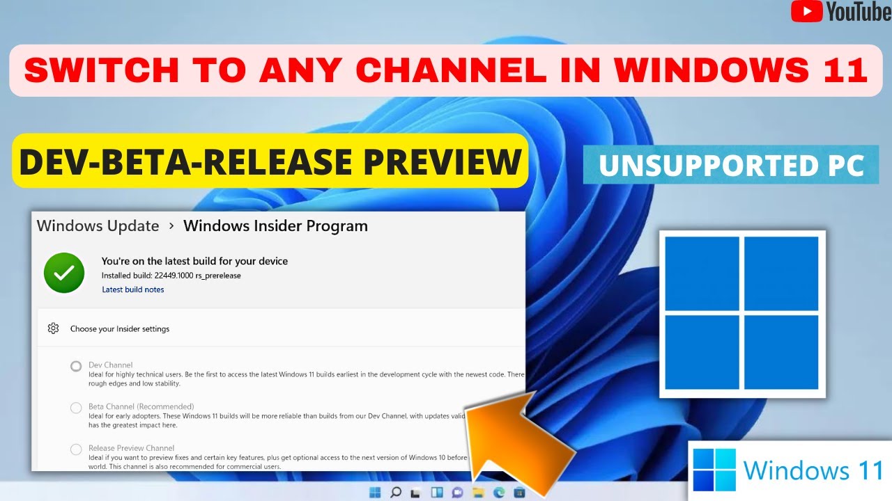 How to Switch to any Channels in the Insider Program in Windows 11 ( DEV-BETA-RELEASE PREVIEW )