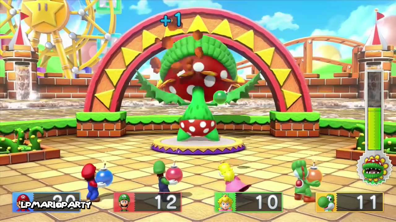 Mario Party 10 Minigame: Petey’s Bomb Battle (DE: Tyranha-Bombardement)