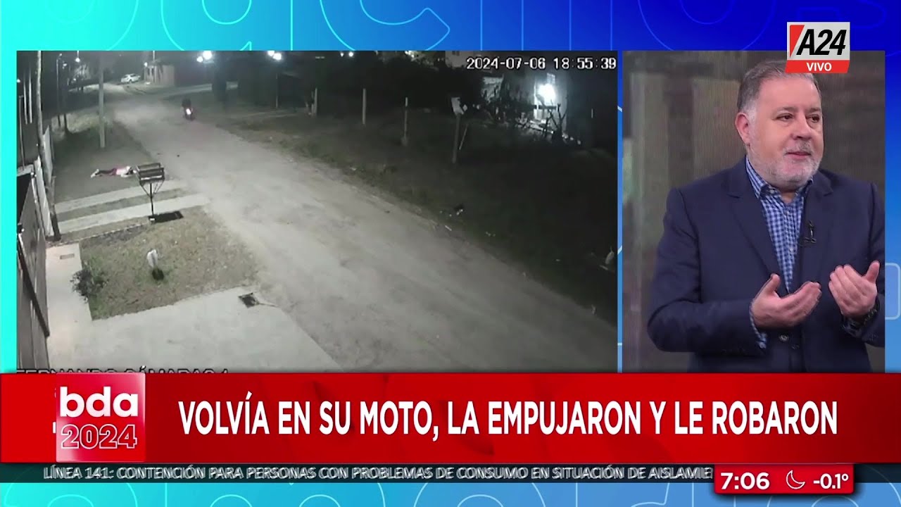 La tiraron de la moto para robarle, pero un descuido permitió identificar a uno de los delincuentes