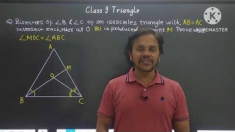 Bisectors Of Angles B and C Of Isosceles Triangle With AB=AC Intersect..| Triangle | Class 9 Maths |