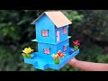 How to make a beautiful cardboard house  make small cardboard house  cardboard house diancrafts
