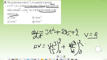 The acceleration a (in ms−2 ), of a particle is given by a= to 3T square + 2t + 2 where t is