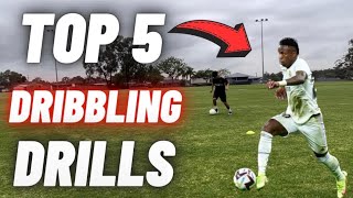 TOP 5 DRIBBLING DRILLS | EVERY FOOTBALL PLAYER MUST KNOW | GOAT TACTICS