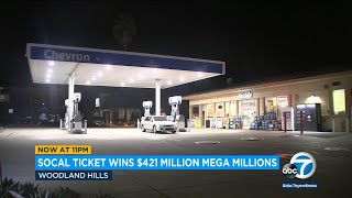 Mega Millions ticket worth $421 million sold in Woodland Hills | ABC7