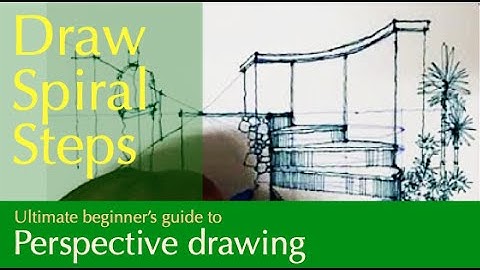 Perspective Drawing : Draw spiral steps in a one point perspective #shorts