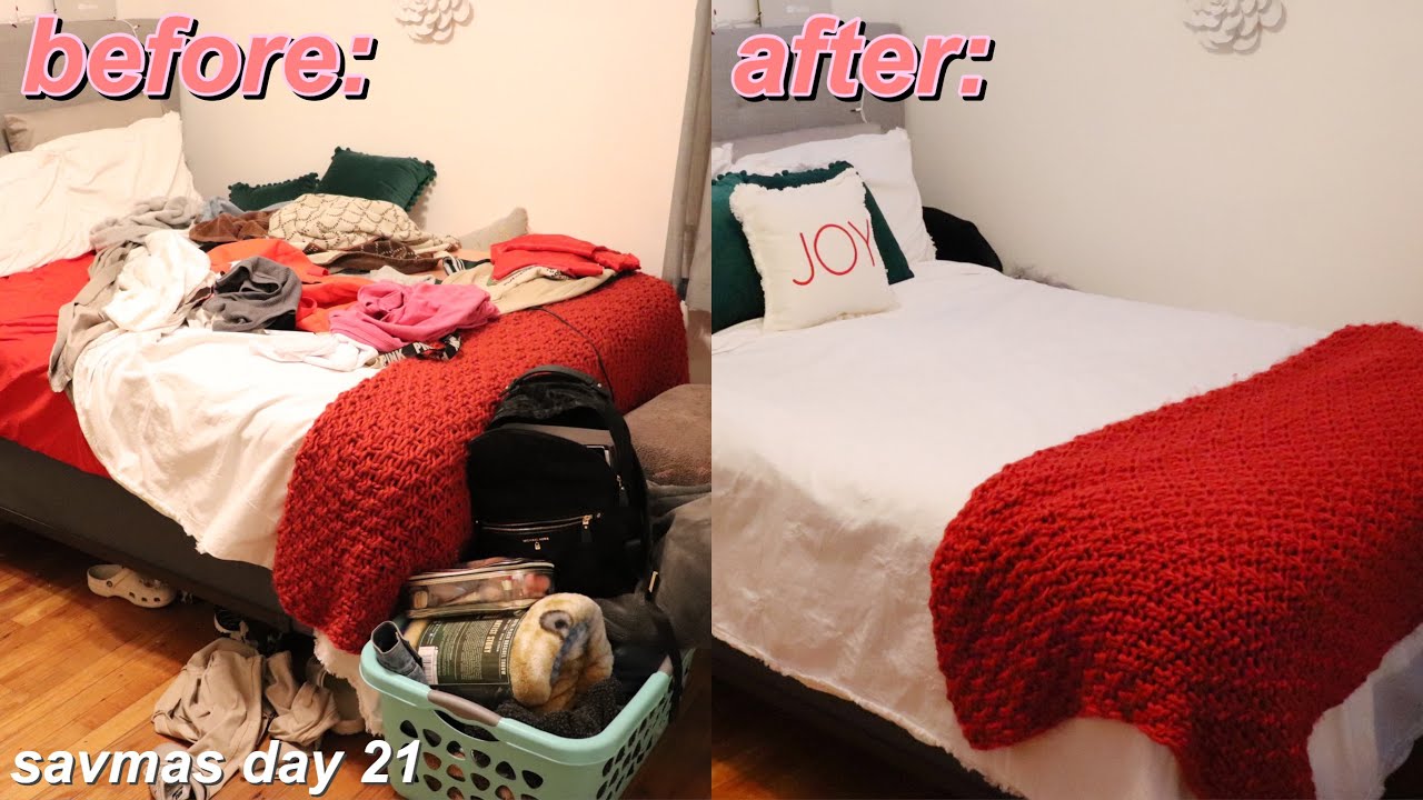 Уборка со мной: посмотрите, как я убираю свою грязную комнату | savmas day 21