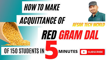 New updates to teachersll How to make Red gram Dal acquittance of 150