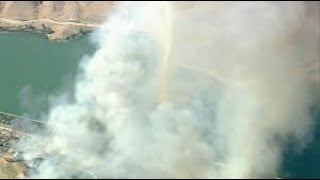 California Smokenado Seen Rising from Wildfire in Gorman