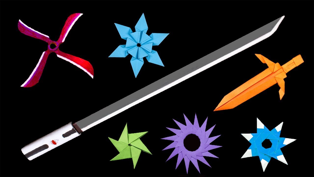 08 Easy Origami Ninja Star/Sword/Knife How to make YouTube
