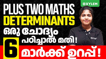 Plus Two Maths - Determinants - ഒരു ചോദ്യം പഠിച്ചാൽ മതി 6 മാർക്ക് ഉറപ്പ് | Xylem Plus Two