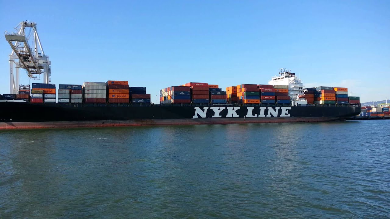 Ferry Ride View. Container Ship Ships x 7, Port of Oakland, CA. July 3 ...