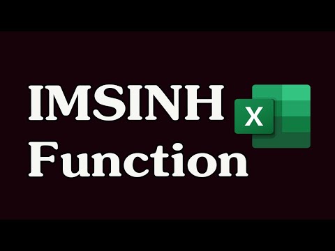How to Use the IMSINH Function in Excel