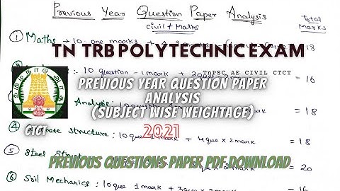 TN POLYTECHNIC TRB  questions paper analysis, subject wise weightage & important Topics|trb Updates