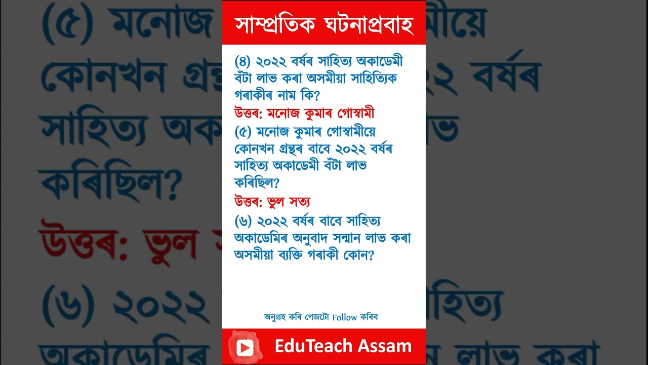 Current Affairs 04 | Sahitya Academy Awards || General Knowledge #currentaffairs2023