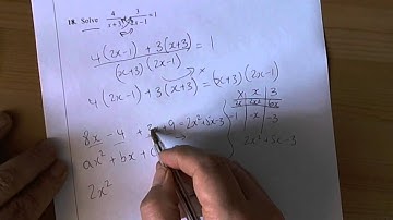 Higher Unit 3 Nov 2009 Calculator Paper 14 Q18 - Solving a Quadratic Algebraic Fraction.wmv