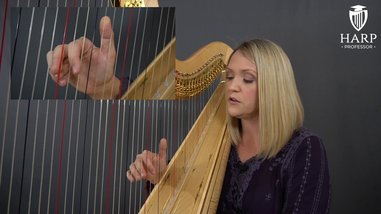 How to play the harp Intro to 3 finger arpeggios YouTube