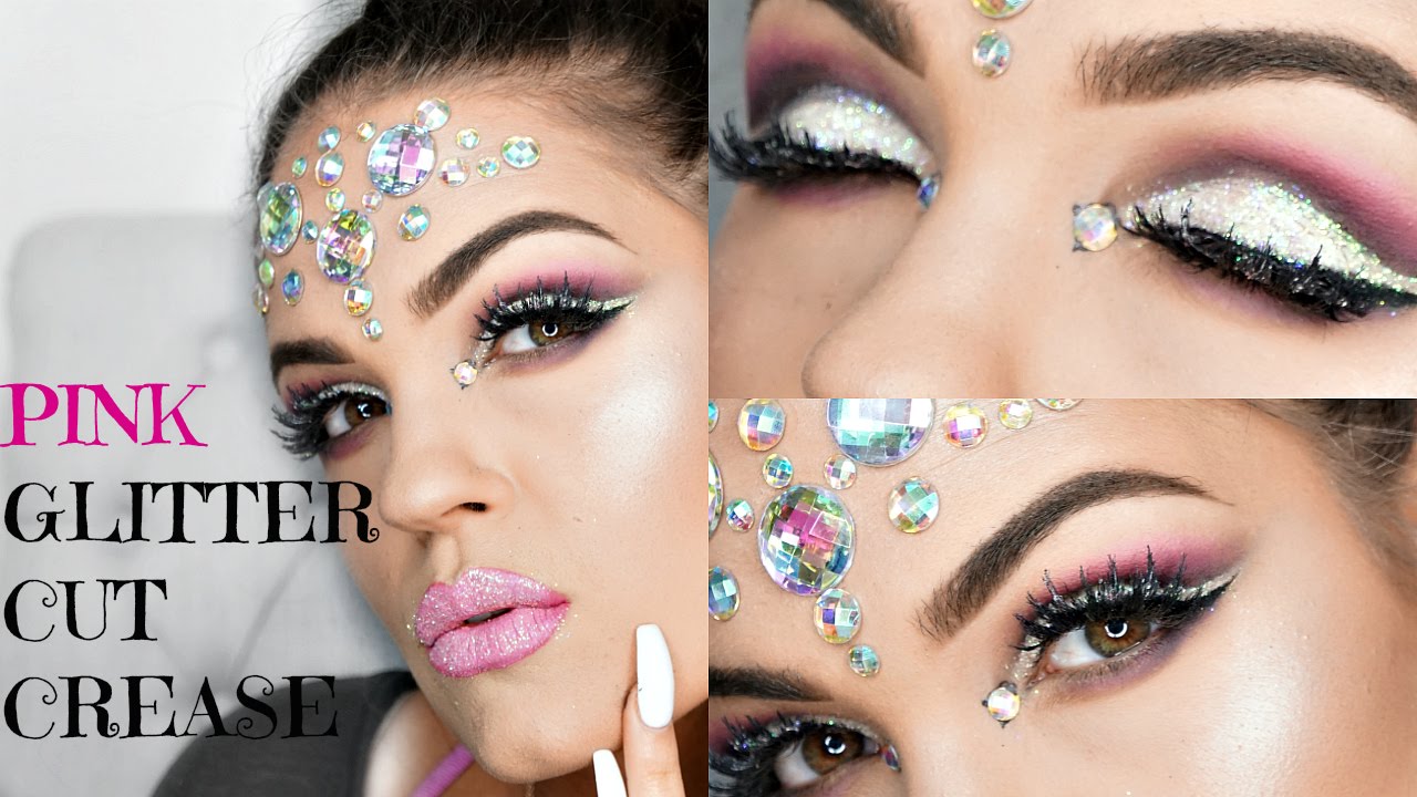 Glitter Cut Crease Eyeshadow & Rhinestone Headpiece 100DaysofMakeup