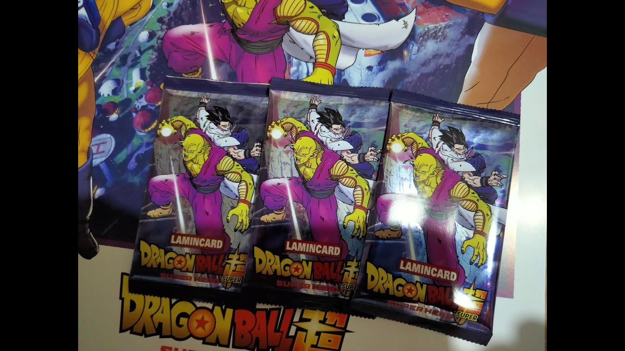 Apro 3 bustine delle Lamincard di DBS SUPER HERO e trovo subito una Super Rare Gold! 😍😍😍