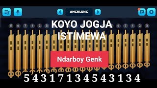 TUTORIAL ANGKLUNG - Koyo Jogja Istimewa | Ndarboy Genk | Not Angka #ndarboygenk