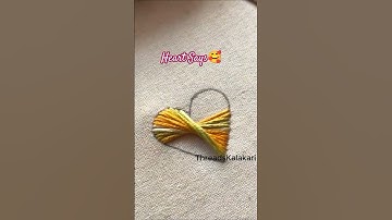 Hand Embroidery designs - Easy HEART Embroidery Design Tutorial #shorts #embroidery #satinstitch