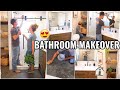 COMPLETE BATHROOM MAKEOVER!!😍 BEFORE & AFTER BATHROOM MAKEOVER | DECORATE WITH ME