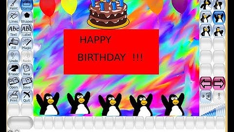 To make a colourful Birthday Card in Tux Paint