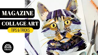 Cat Collage Art | Made With Recycled Magazines