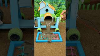 😱 Real Working Mini Tractor Making Cement Pillar | Amazing DIY Construction Machine 🚜#shorts