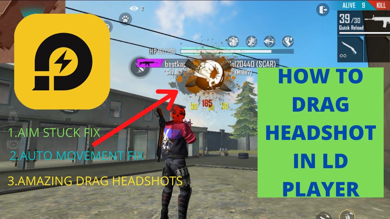 HOW TO DRAG HEADSHOT IN LD PLAYER.AIM STUCK FIX. AUTO MOVEMENT FIX