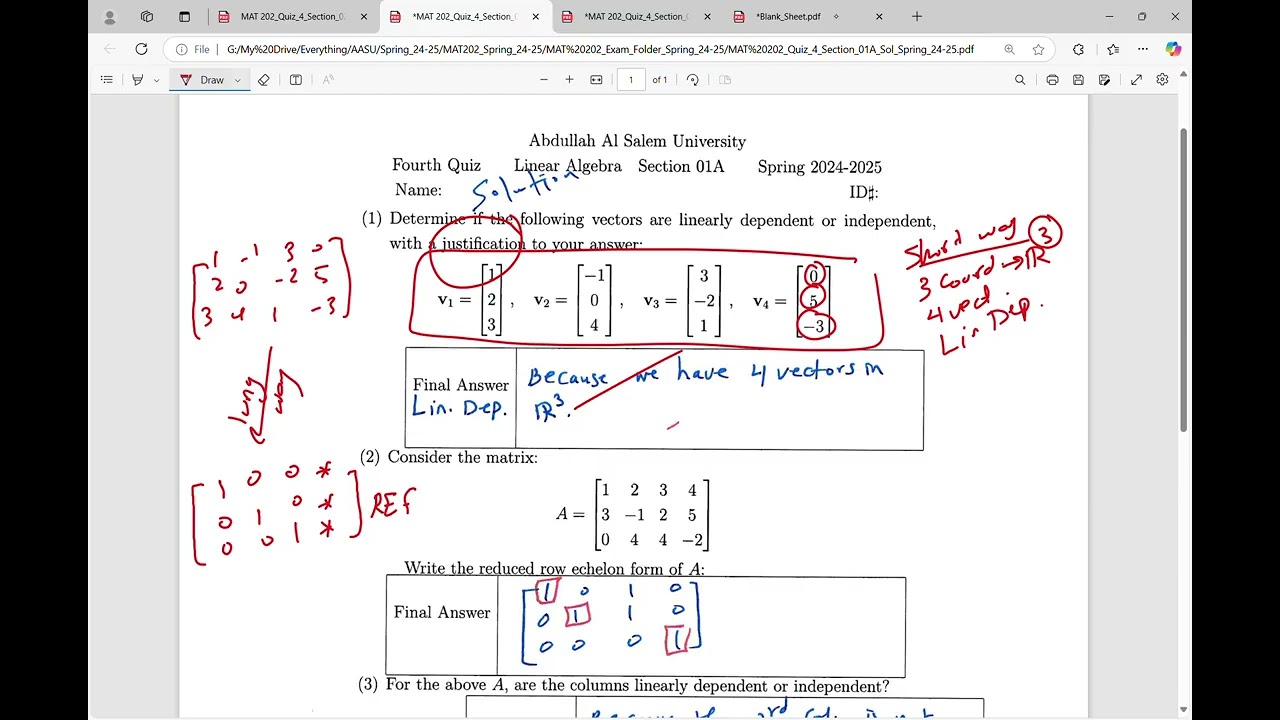 008 Linear Independence I