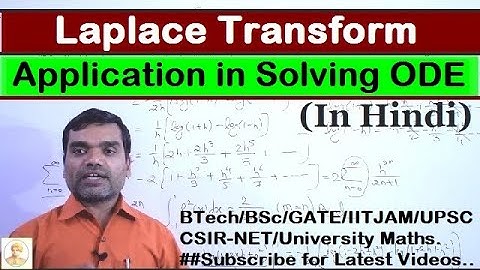 Laplace Transform - Application in Solution of ordinary Differential equation in Hindi