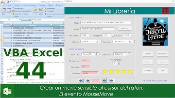 Curso VBA Excel 44. Crear un menú sensible al cursor del ratón. El evento MouseMove