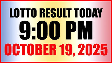 Lotto Result Today 9PM Draw October 19, 2025 Swertres Ez2 PCSO