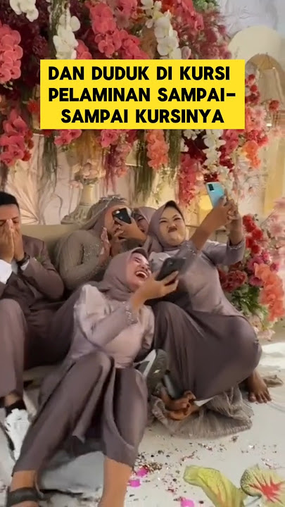 momen lucu ketika kursi pelaminan ambruk bikin ngakak ‼️#ngakak #lucu #nikah #sahabat #kocak #ambruk