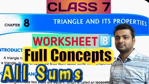 D.A.V. Math | Class 7 |Ch 8 | Triangle & its Properties |Worksheet 8 | All Sums | Art Of Mathematica